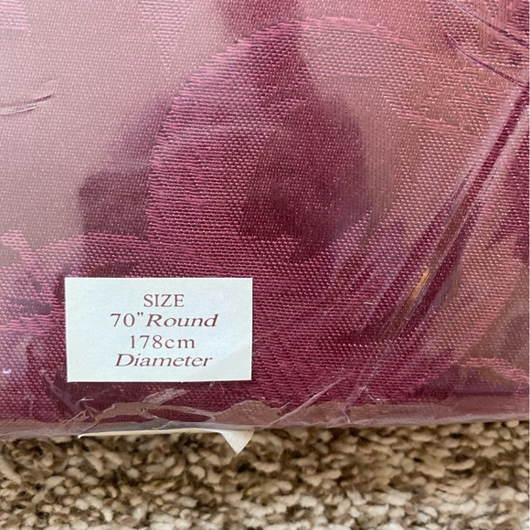 Burgundy 70 Inch Tablecloth - Picture 2 of 3
